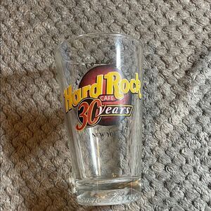 Hard Rock Cafe New York 30 Years Glass with Yellow and Red Logo